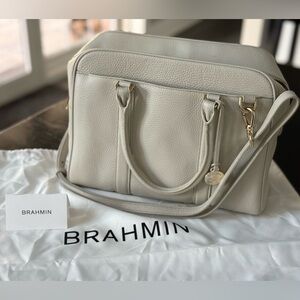 Brahmin Marissa Satchel Bag in Latte Velouria
